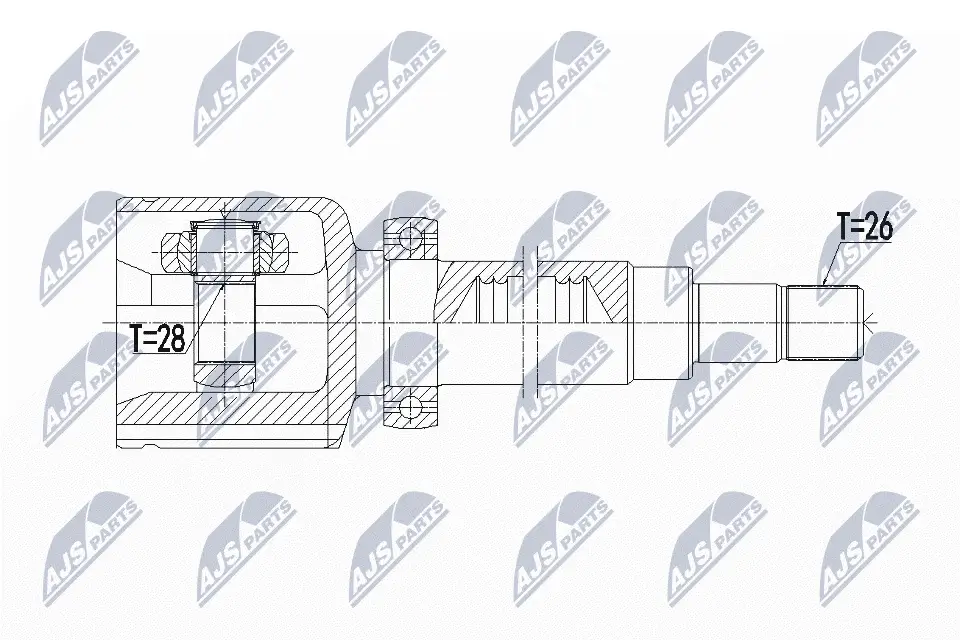 Gelenksatz, Antriebswelle Vorderachse rechts NTY NPW-VV-108