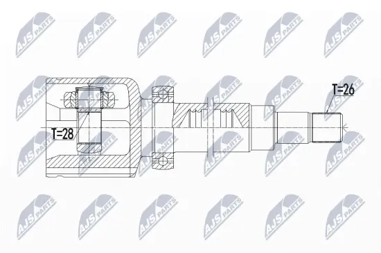 Gelenksatz, Antriebswelle Vorderachse rechts NTY NPW-VV-108 Bild Gelenksatz, Antriebswelle Vorderachse rechts NTY NPW-VV-108