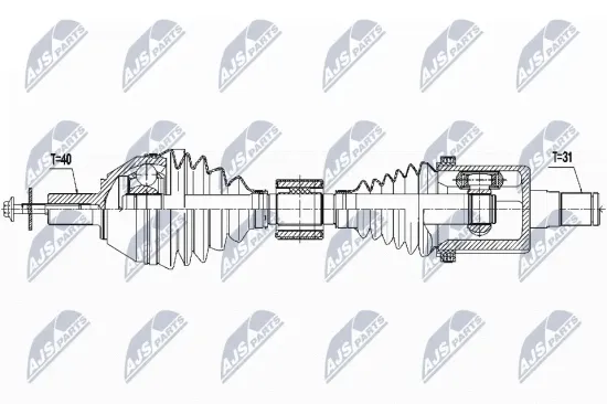 Antriebswelle Vorderachse links NTY NPW-VV-115 Bild Antriebswelle Vorderachse links NTY NPW-VV-115