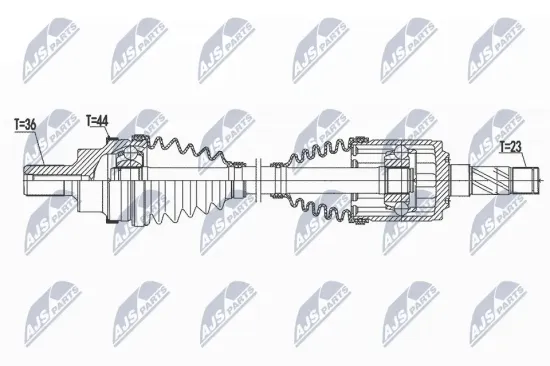 Antriebswelle Hinterachse Hinterachse links Hinterachse rechts NTY NPW-VV-119 Bild Antriebswelle Hinterachse Hinterachse links Hinterachse rechts NTY NPW-VV-119