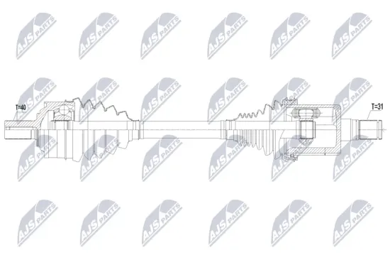 Antriebswelle Vorderachse links NTY NPW-VV-156 Bild Antriebswelle Vorderachse links NTY NPW-VV-156