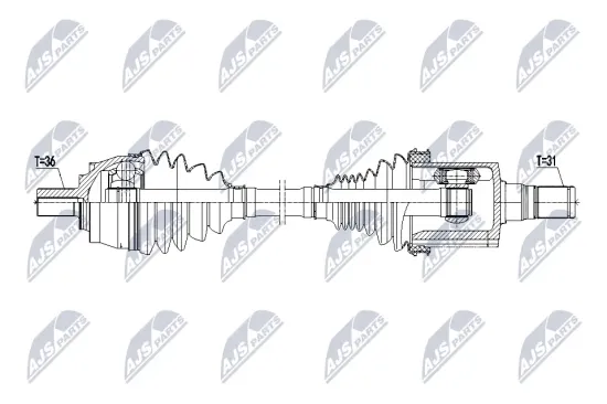 Gelenksatz, Antriebswelle getriebeseitig Vorderachse links NTY NPW-VW-031 Bild Gelenksatz, Antriebswelle getriebeseitig Vorderachse links NTY NPW-VW-031