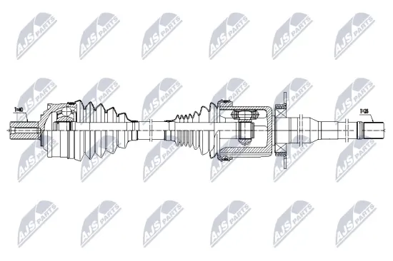 Antriebswelle Vorderachse rechts NTY NPW-VV-159 Bild Antriebswelle Vorderachse rechts NTY NPW-VV-159