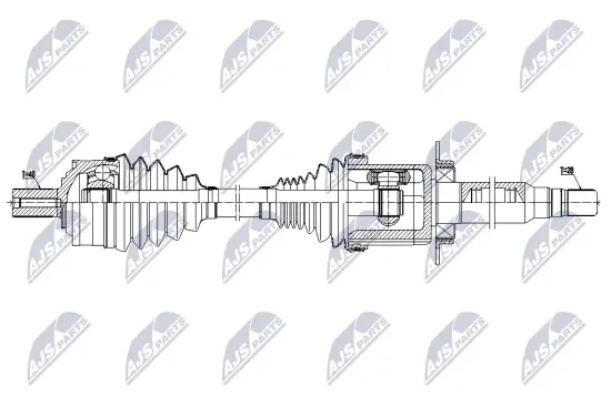 Antriebswelle Vorderachse rechts NTY NPW-VV-160 Bild Antriebswelle Vorderachse rechts NTY NPW-VV-160
