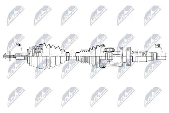 Antriebswelle Vorderachse rechts NTY NPW-VV-163 Bild Antriebswelle Vorderachse rechts NTY NPW-VV-163