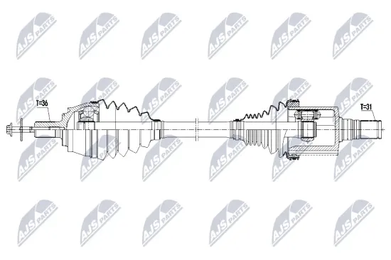 Antriebswelle Vorderachse links NTY NPW-VV-166 Bild Antriebswelle Vorderachse links NTY NPW-VV-166