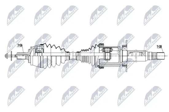 Antriebswelle Vorderachse rechts NTY NPW-VV-167 Bild Antriebswelle Vorderachse rechts NTY NPW-VV-167