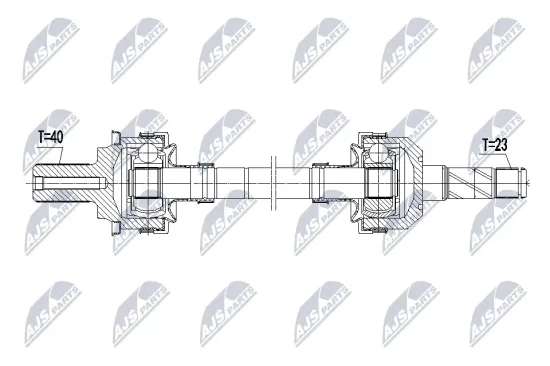 Antriebswelle Hinterachse links Hinterachse rechts NTY NPW-VV-168 Bild Antriebswelle Hinterachse links Hinterachse rechts NTY NPW-VV-168