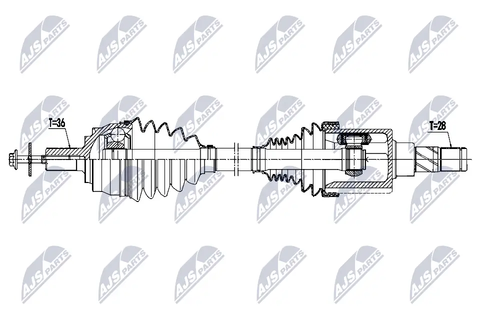 Antriebswelle Vorderachse links NTY NPW-VV-170