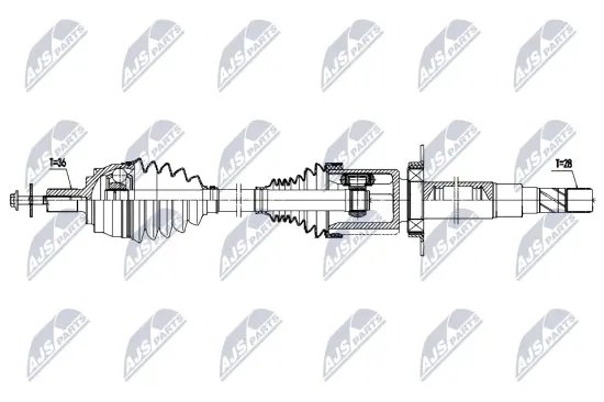 Antriebswelle Vorderachse rechts NTY NPW-VV-171 Bild Antriebswelle Vorderachse rechts NTY NPW-VV-171