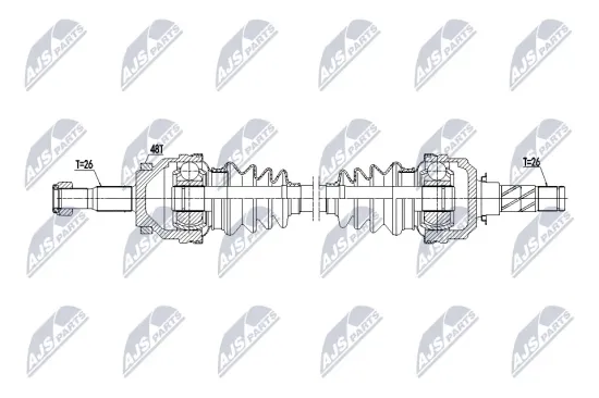 Antriebswelle Hinterachse rechts Hinterachse links Hinterachse links NTY NPW-VV-173 Bild Antriebswelle Hinterachse rechts Hinterachse links Hinterachse links NTY NPW-VV-173