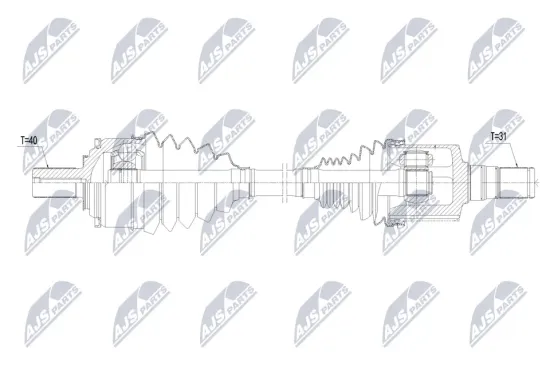 Antriebswelle Vorderachse links NTY NPW-VV-176 Bild Antriebswelle Vorderachse links NTY NPW-VV-176