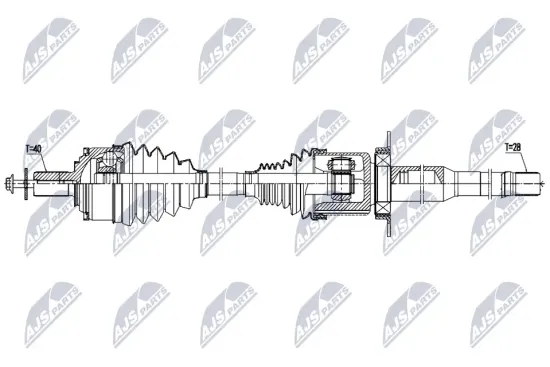 Antriebswelle Vorderachse rechts NTY NPW-VV-180 Bild Antriebswelle Vorderachse rechts NTY NPW-VV-180