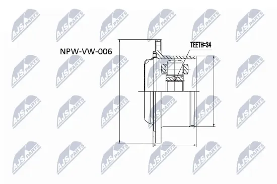 Gelenksatz, Antriebswelle Vorderachse rechts Vorderachse links NTY NPW-VW-006 Bild Gelenksatz, Antriebswelle Vorderachse rechts Vorderachse links NTY NPW-VW-006