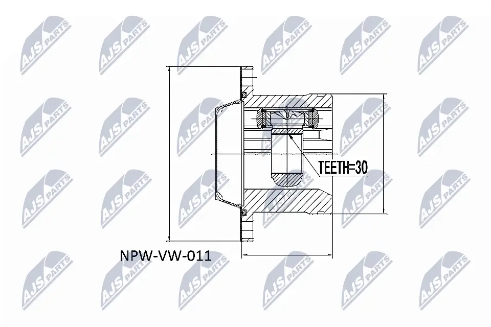 Gelenksatz, Antriebswelle Vorderachse links Vorderachse rechts NTY NPW-VW-011