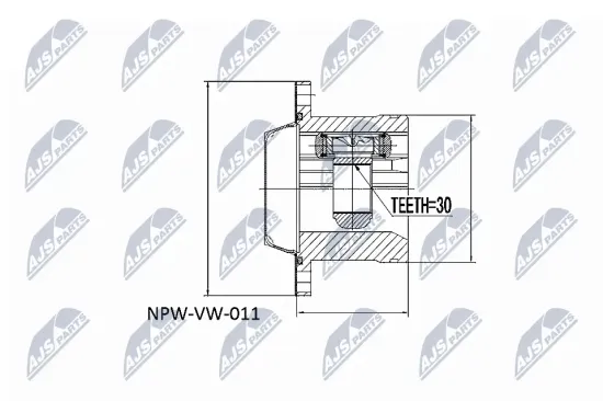 Gelenksatz, Antriebswelle Vorderachse links Vorderachse rechts NTY NPW-VW-011 Bild Gelenksatz, Antriebswelle Vorderachse links Vorderachse rechts NTY NPW-VW-011