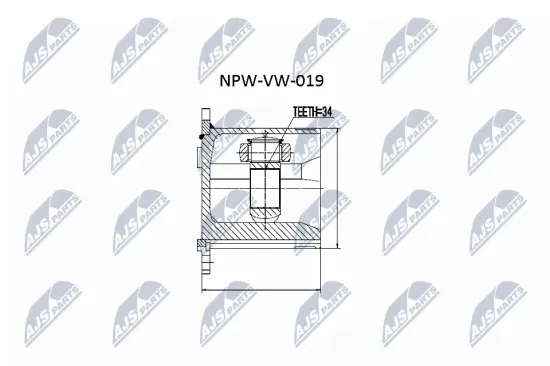 Gelenksatz, Antriebswelle getriebeseitig NTY NPW-VW-019 Bild Gelenksatz, Antriebswelle getriebeseitig NTY NPW-VW-019