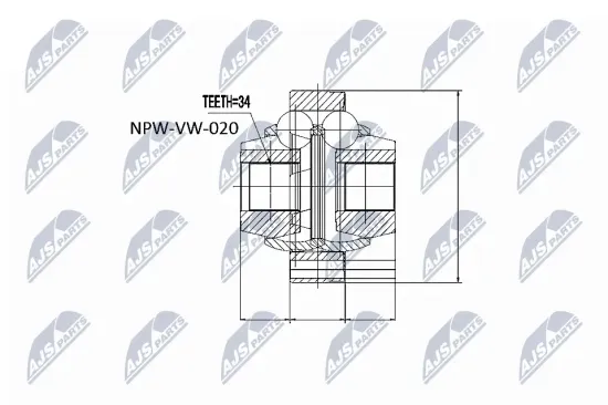 Gelenksatz, Antriebswelle getriebeseitig NTY NPW-VW-020 Bild Gelenksatz, Antriebswelle getriebeseitig NTY NPW-VW-020