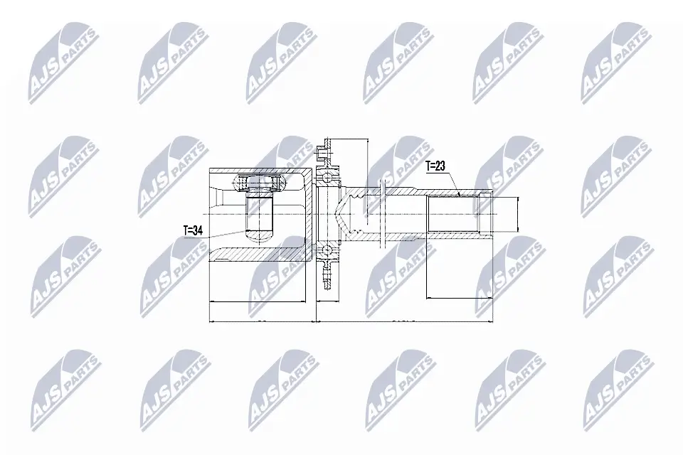 Gelenksatz, Antriebswelle Vorderachse links Vorderachse links NTY NPW-VW-082