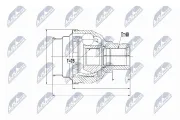 Gelenksatz, Antriebswelle getriebeseitig Vorderachse links NTY NPW-VW-031