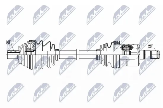 Antriebswelle Vorderachse links NTY NPW-VW-052 Bild Antriebswelle Vorderachse links NTY NPW-VW-052