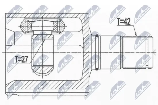 Gelenksatz, Antriebswelle Vorderachse links NTY NPW-VW-062 Bild Gelenksatz, Antriebswelle Vorderachse links NTY NPW-VW-062