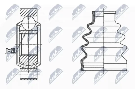 Gelenksatz, Antriebswelle Hinterachse links Hinterachse rechts NTY NPW-VW-066 Bild Gelenksatz, Antriebswelle Hinterachse links Hinterachse rechts NTY NPW-VW-066