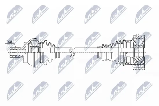 Antriebswelle Hinterachse rechts NTY NPW-VW-087 Bild Antriebswelle Hinterachse rechts NTY NPW-VW-087