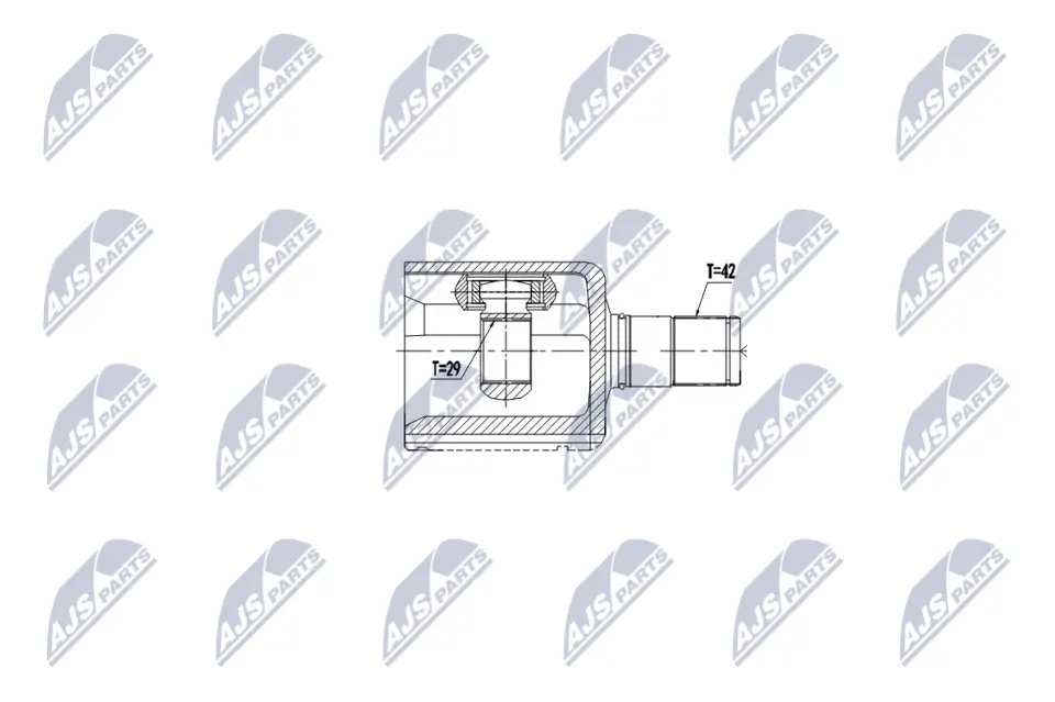 Gelenksatz, Antriebswelle Vorderachse links getriebeseitig NTY NPW-VW-090