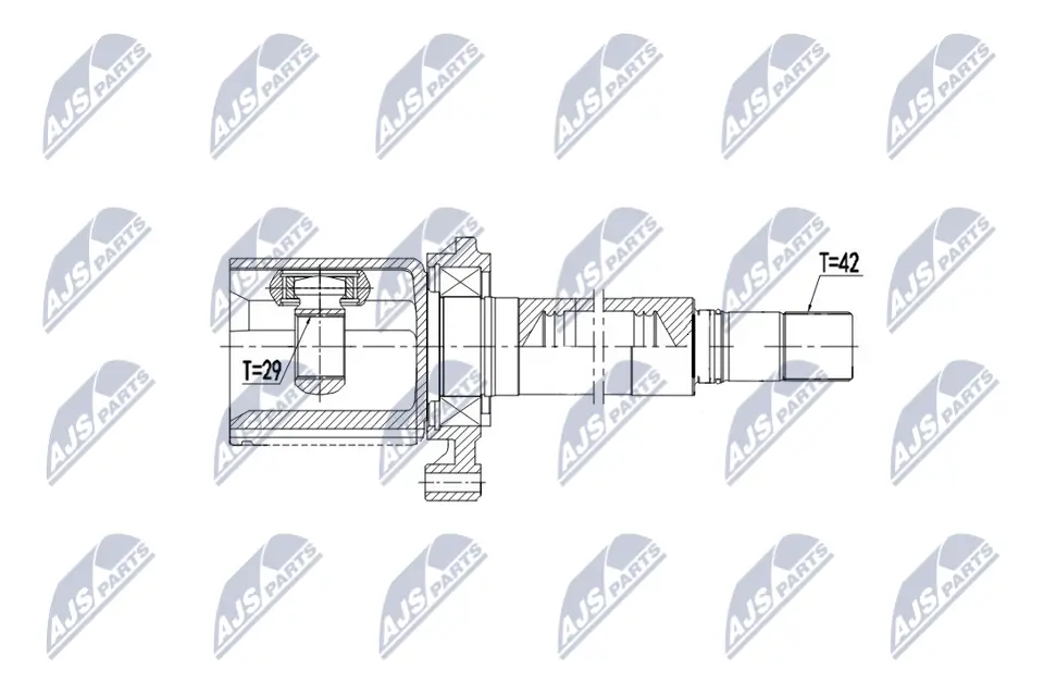 Gelenksatz, Antriebswelle Vorderachse rechts getriebeseitig NTY NPW-VW-092