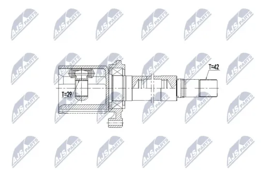Gelenksatz, Antriebswelle Vorderachse rechts getriebeseitig NTY NPW-VW-092 Bild Gelenksatz, Antriebswelle Vorderachse rechts getriebeseitig NTY NPW-VW-092