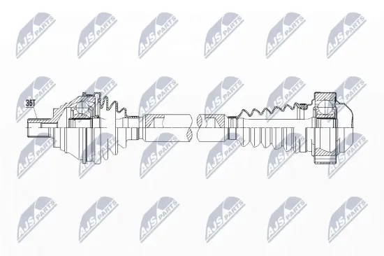 Antriebswelle Vorderachse rechts NTY NPW-VW-107 Bild Antriebswelle Vorderachse rechts NTY NPW-VW-107
