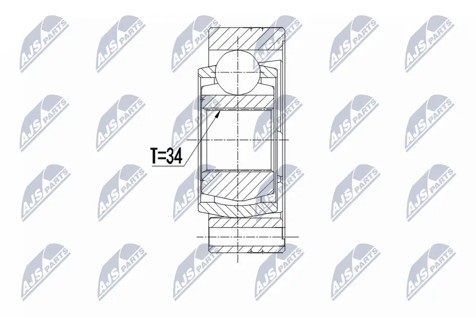 Gelenksatz, Antriebswelle Vorderachse beidseitig NTY NPW-VW-122