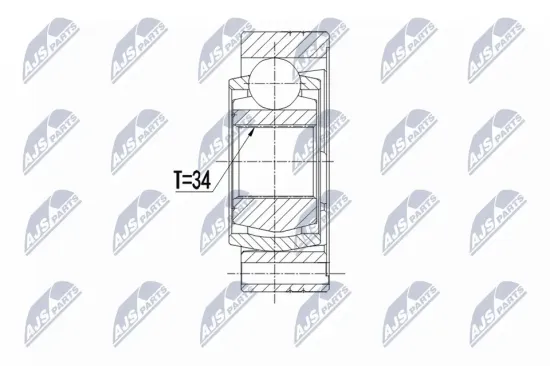 Gelenksatz, Antriebswelle Vorderachse beidseitig NTY NPW-VW-122 Bild Gelenksatz, Antriebswelle Vorderachse beidseitig NTY NPW-VW-122