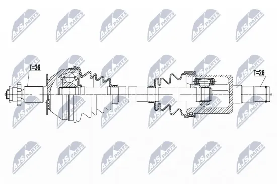 Antriebswelle Vorderachse rechts NTY NPW-VW-125 Bild Antriebswelle Vorderachse rechts NTY NPW-VW-125