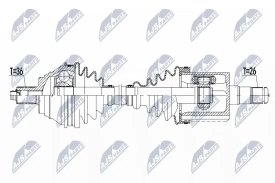 Antriebswelle Vorderachse links NTY NPW-VW-133 Bild Antriebswelle Vorderachse links NTY NPW-VW-133