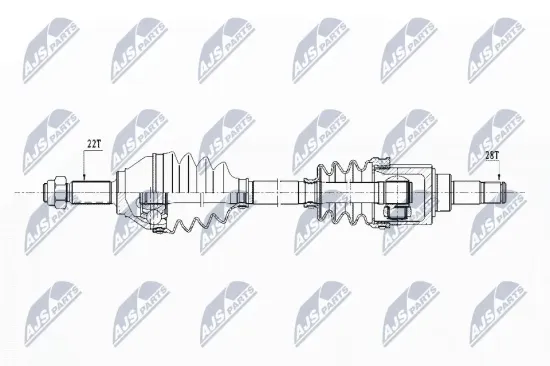 Antriebswelle Vorderachse rechts NTY NPW-VW-153 Bild Antriebswelle Vorderachse rechts NTY NPW-VW-153