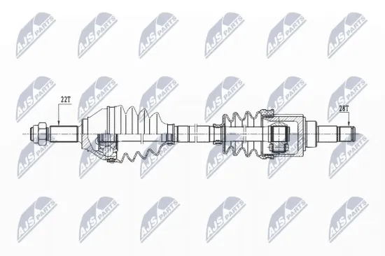 Antriebswelle Vorderachse links NTY NPW-VW-155 Bild Antriebswelle Vorderachse links NTY NPW-VW-155