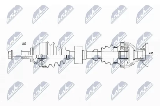 Antriebswelle Vorderachse rechts NTY NPW-VW-157 Bild Antriebswelle Vorderachse rechts NTY NPW-VW-157