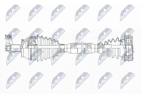 Antriebswelle Vorderachse rechts Vorderachse rechts NTY NPW-VW-165 Bild Antriebswelle Vorderachse rechts Vorderachse rechts NTY NPW-VW-165