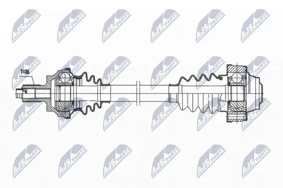 Antriebswelle Hinterachse links NTY NPW-VW-167 Bild Antriebswelle Hinterachse links NTY NPW-VW-167