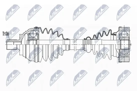 Antriebswelle Vorderachse links NTY NPW-VW-172 Bild Antriebswelle Vorderachse links NTY NPW-VW-172