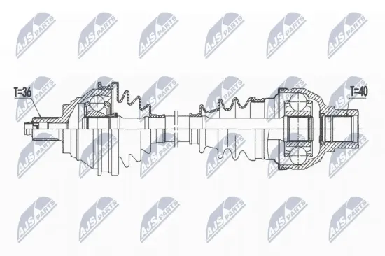 Antriebswelle Vorderachse links NTY NPW-VW-174 Bild Antriebswelle Vorderachse links NTY NPW-VW-174