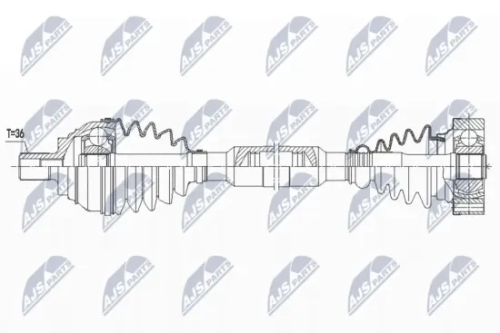 Antriebswelle Vorderachse rechts NTY NPW-VW-181 Bild Antriebswelle Vorderachse rechts NTY NPW-VW-181