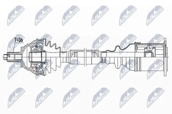 Antriebswelle Vorderachse rechts NTY NPW-VW-184 Bild Antriebswelle Vorderachse rechts NTY NPW-VW-184