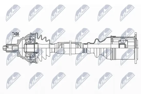 Antriebswelle Vorderachse rechts NTY NPW-VW-185 Bild Antriebswelle Vorderachse rechts NTY NPW-VW-185