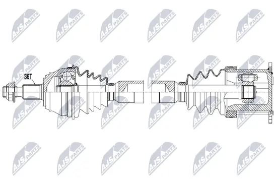 Antriebswelle Vorderachse rechts NTY NPW-VW-204 Bild Antriebswelle Vorderachse rechts NTY NPW-VW-204