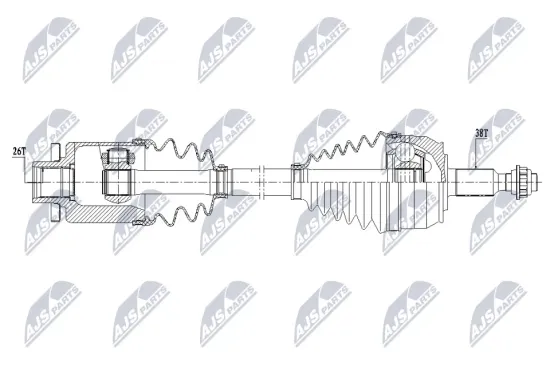 Antriebswelle Vorderachse rechts NTY NPW-VW-208 Bild Antriebswelle Vorderachse rechts NTY NPW-VW-208