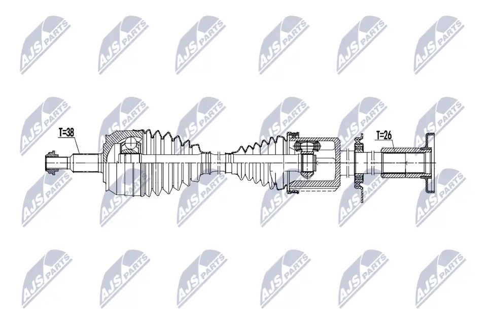 Antriebswelle Vorderachse rechts NTY NPW-VW-223