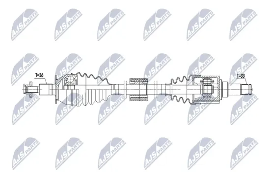 Antriebswelle Vorderachse rechts NTY NPW-VW-234 Bild Antriebswelle Vorderachse rechts NTY NPW-VW-234